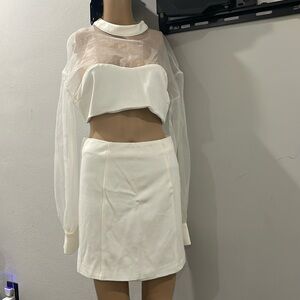 Mini skirt and crop blouse